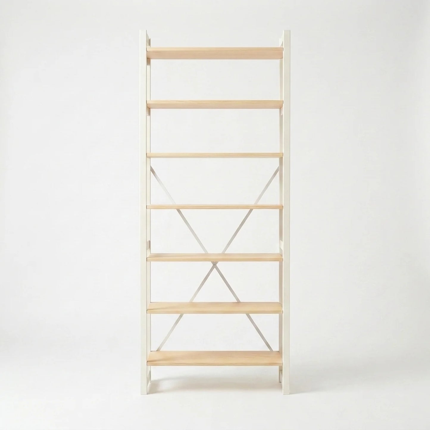 Bibliothèque scandinave | Lundia Original | Laqué transparent et blanc, vooraanzicht