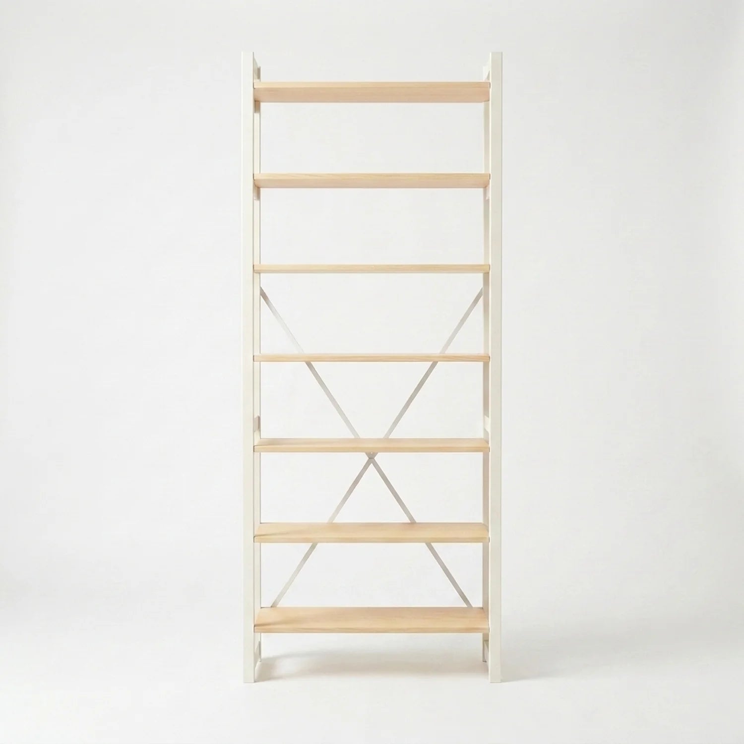 Bibliothèque scandinave | Lundia Original | Laqué transparent et blanc, vooraanzicht