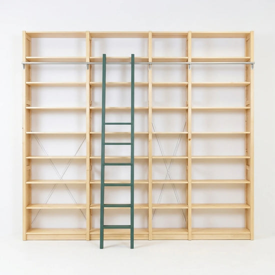Bookcase with Stairs | Lundia Original | Clear Lacquered Wood, vooraanzicht