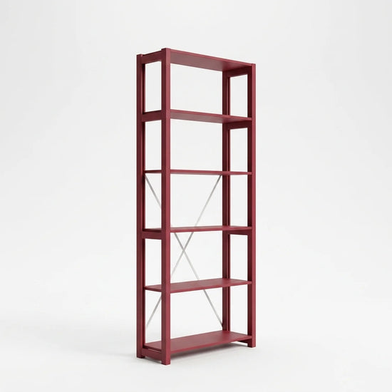 Bookcase | Lundia Original | Bordeaux red, perspectief