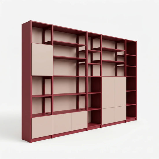Meuble mural avec portes | Lundia Original | Rouge bordeaux & rose craie, perspectief