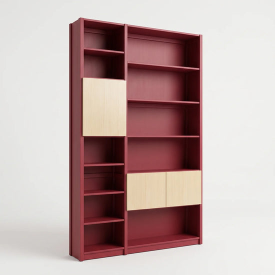 Meuble mural avec portes | Lundia Original | Rouge bordeaux & regular, perspectief