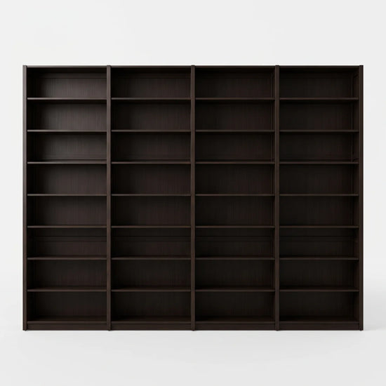 Grote moderne boekenkast | Lundia Original | Zwart, vooraanzicht