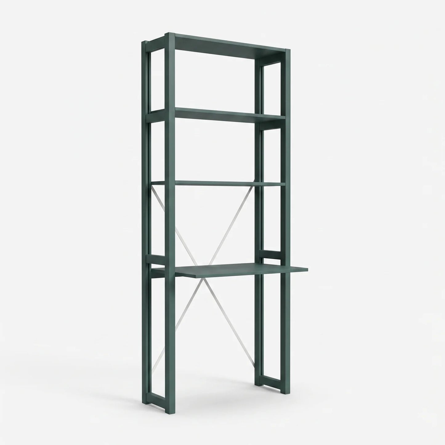 Compacte bureaukast | Lundia Original | Dennengroen hout, perspectief