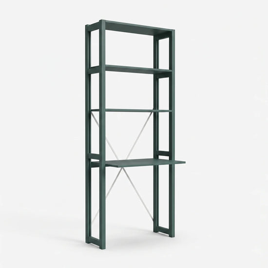 Compacte bureaukast | Lundia Original | Dennengroen hout, perspectief