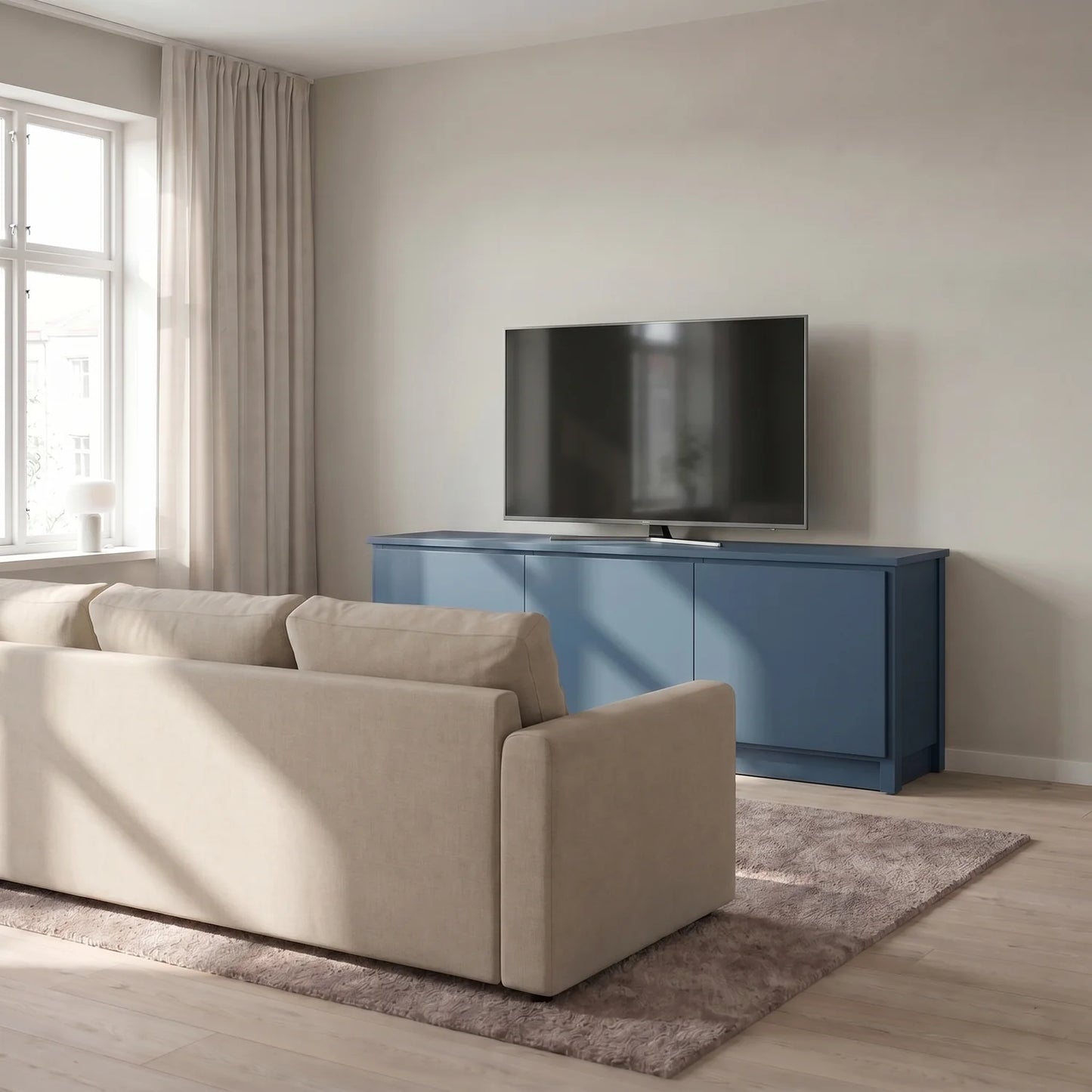 Lage dressoir | Lundia Original | Haagsblauw, sfeerbeeld perspectief