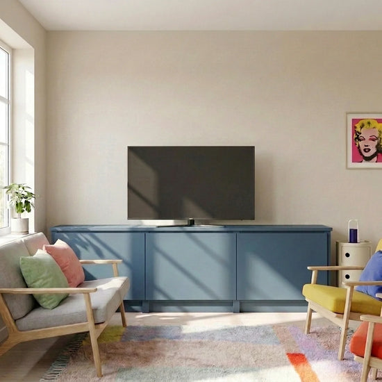 Lage dressoir | Lundia Original | Haagsblauw, sfeerbeeld vooraanzicht