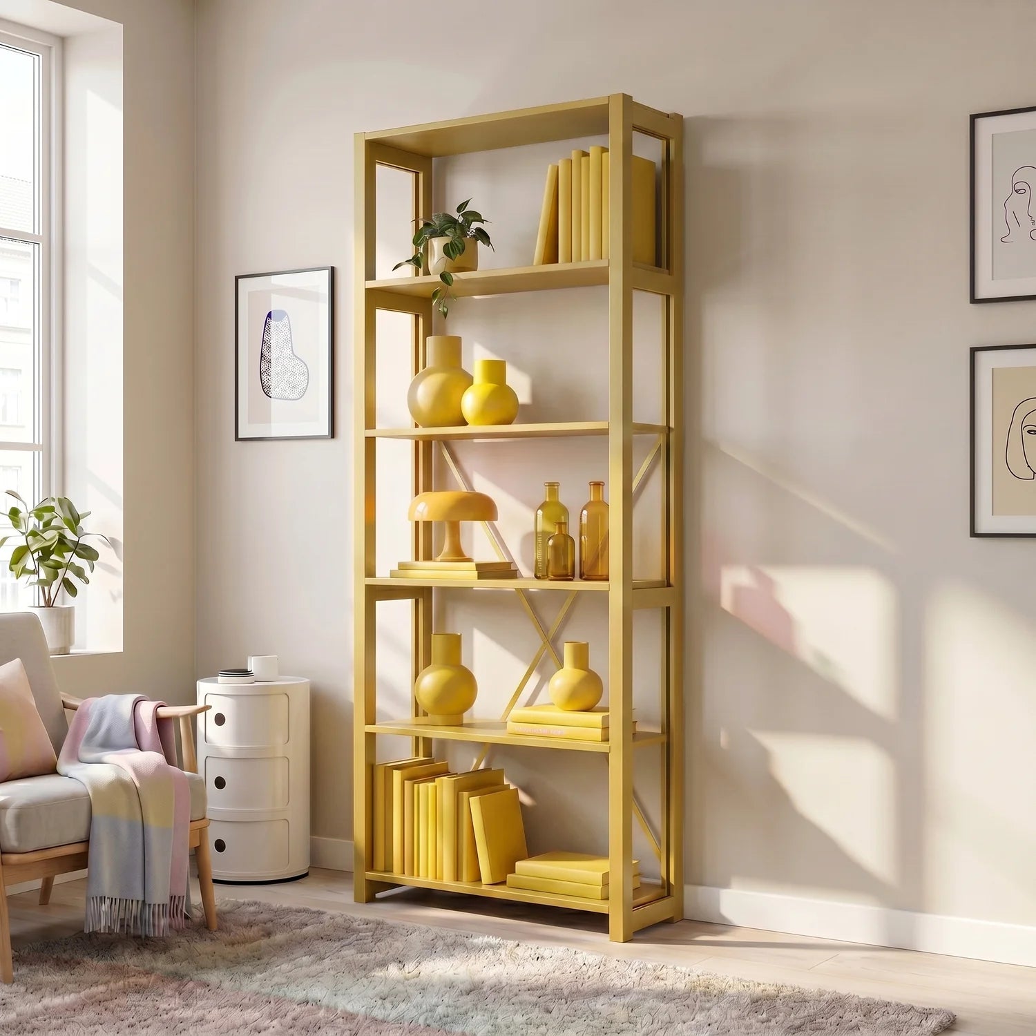 Bookcase | Lundia Original | Mustard Green, sfeerbeeld perspectief