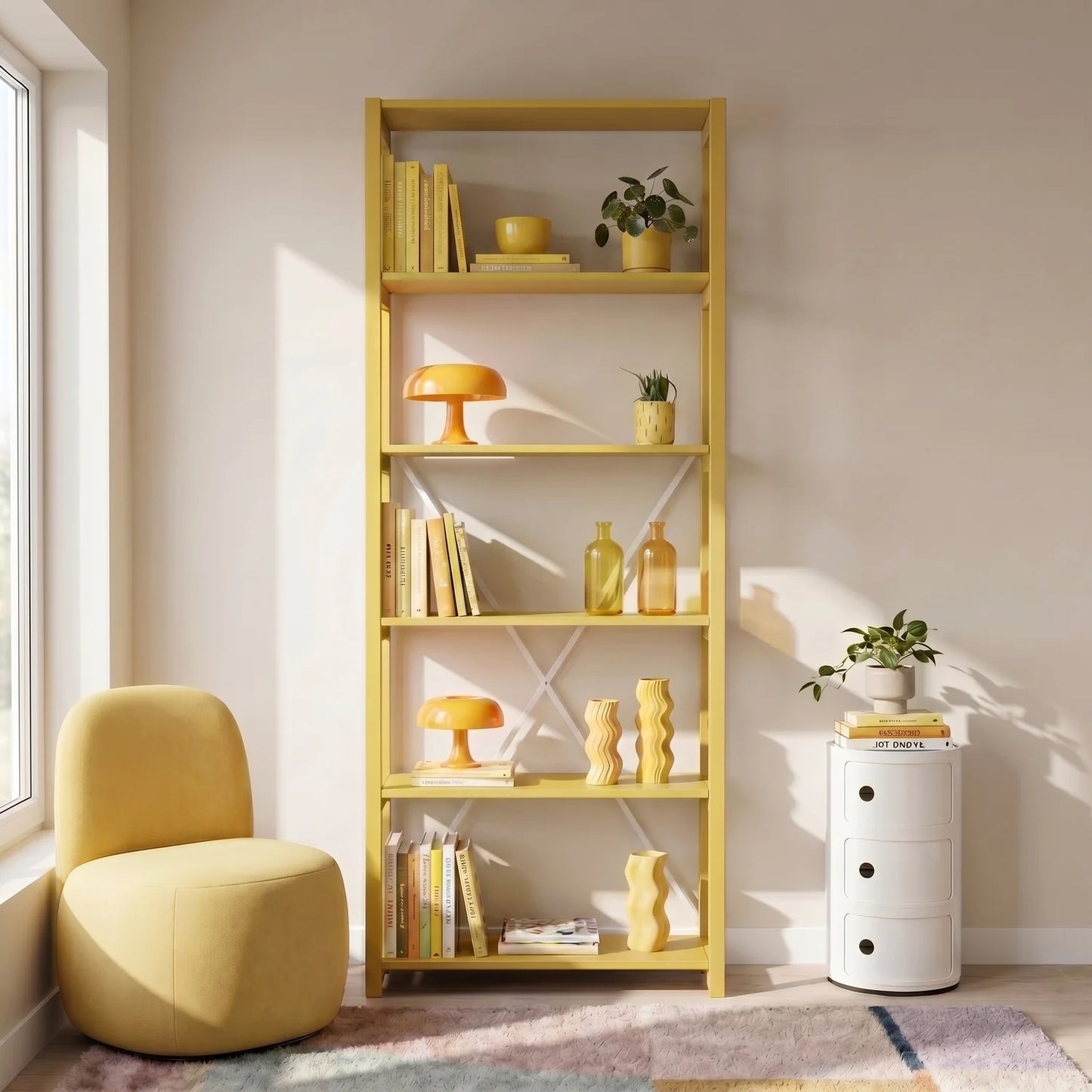 Bookcase | Lundia Original | Mustard Green, sfeerbeeld vooraanzicht