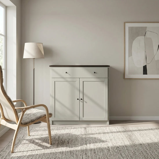 Buffet avec tiroir et portes | Lundia Original | Gris brume & foncé, sfeerbeeld perspectief