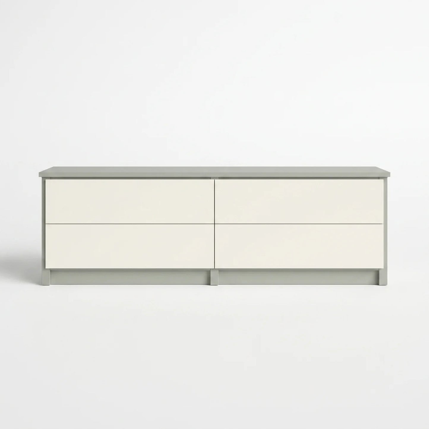 TV cabinet with drawers | Lundia Original | Mist grey & white wood, vooraanzicht