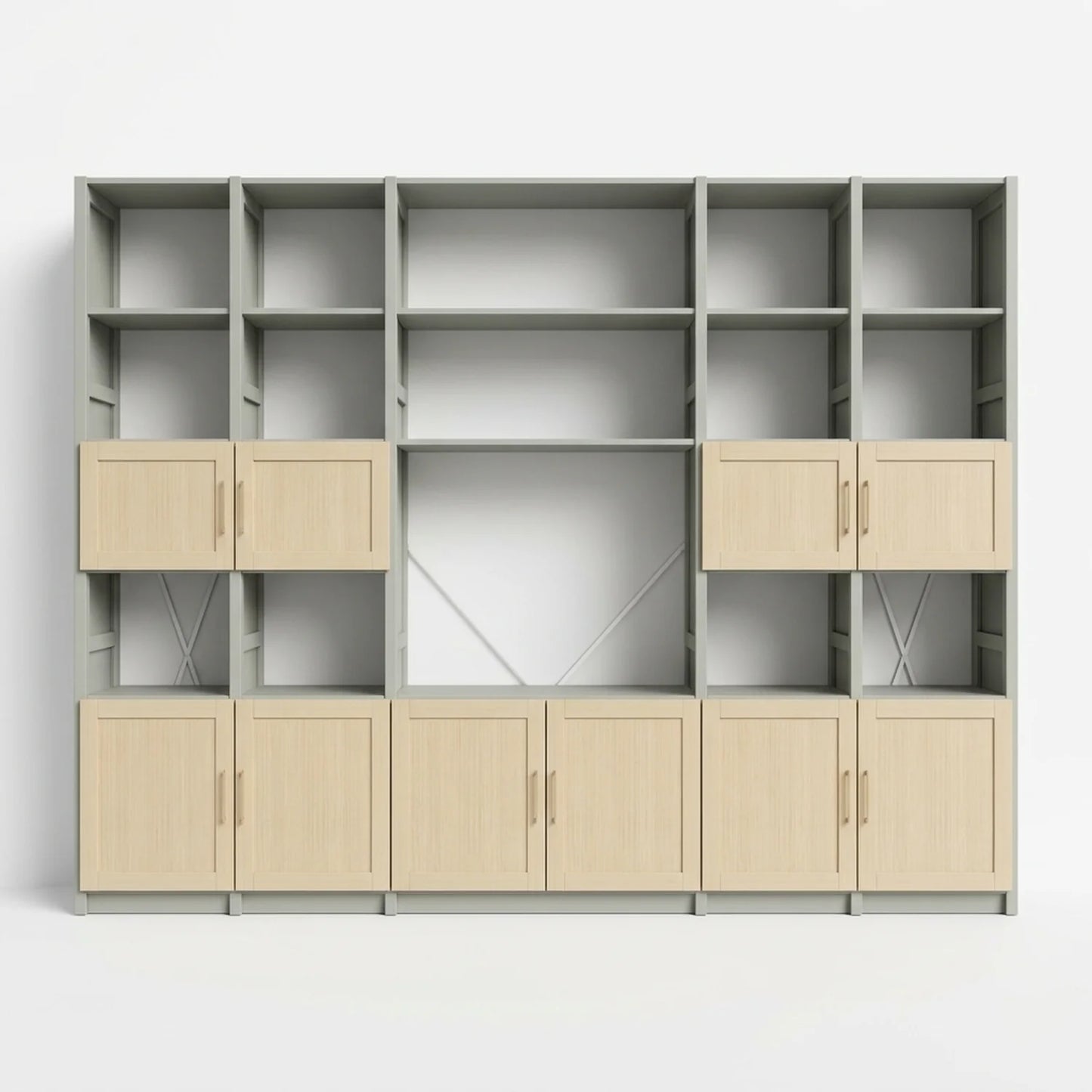 Wall cabinet with panel doors | Lundia Original | Mist grey & regular, vooraanzicht