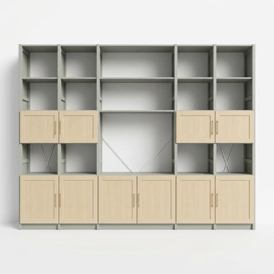 Wall cabinet with panel doors | Lundia Original | Mist grey & regular, vooraanzicht