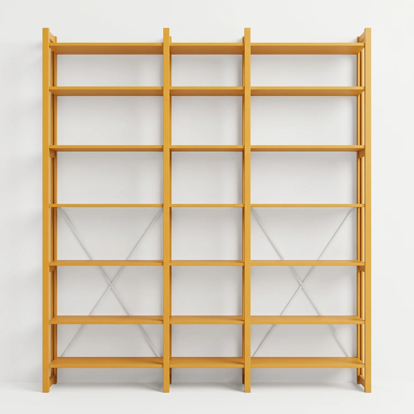 Open Boekenkast | Lundia Original | Saffraangeel, vooraanzicht
