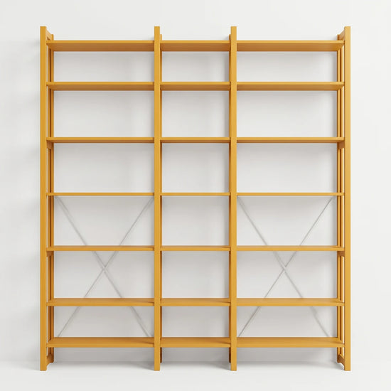 Open Boekenkast | Lundia Original | Saffraangeel, vooraanzicht