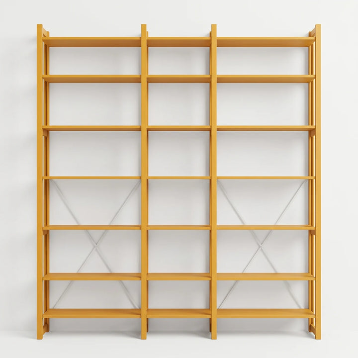 Open Boekenkast | Lundia Original | Saffraangeel, vooraanzicht