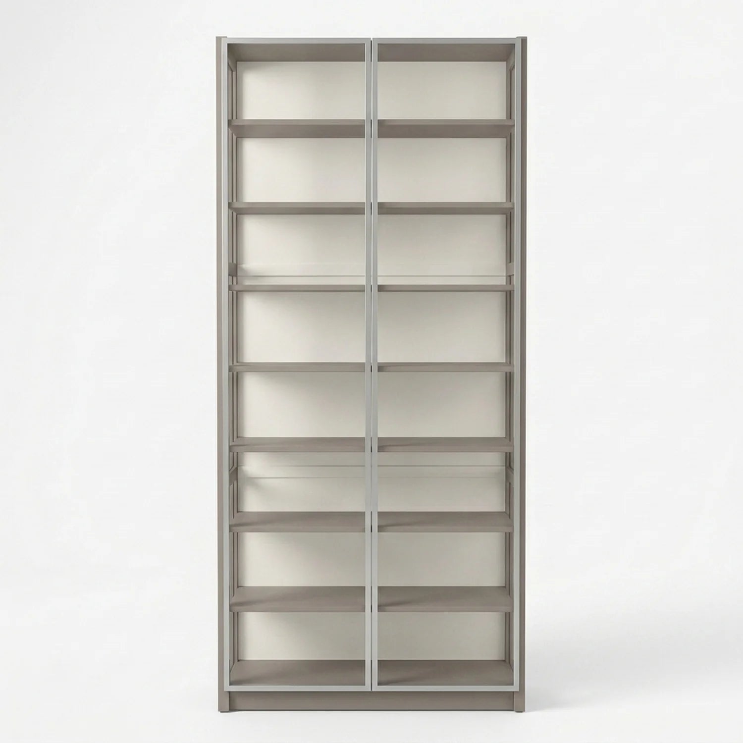 Vitrine avec porte en verre | Lundia Original | Gris pierre & blanc, vooraanzicht