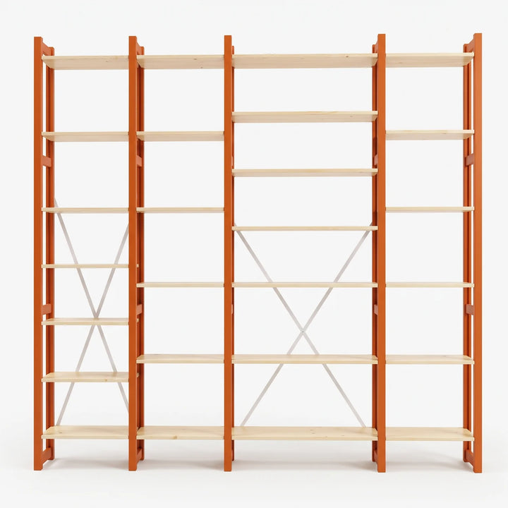 Open bookcase | Lundia Original | Fire orange & regular, vooraanzicht