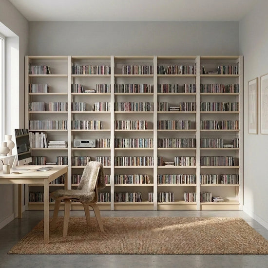 Scandinavische CD/DVD kast | Lundia Original | Wit & blank gelakt hout, sfeerbeeld perspectief