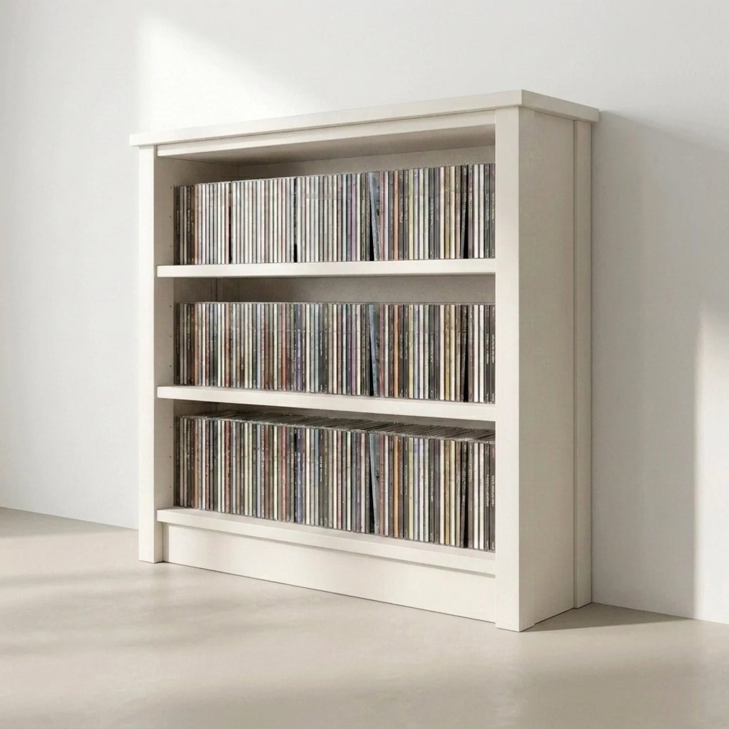 Lage CD/DVD kast | Lundia Original | Wit hout, sfeerbeeld perspectief