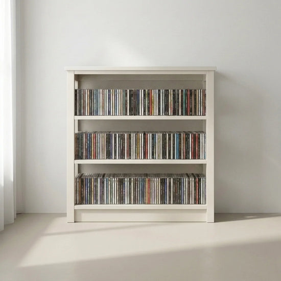 Lage CD/DVD kast | Lundia Original | Wit hout, sfeerbeeld vooraanzicht