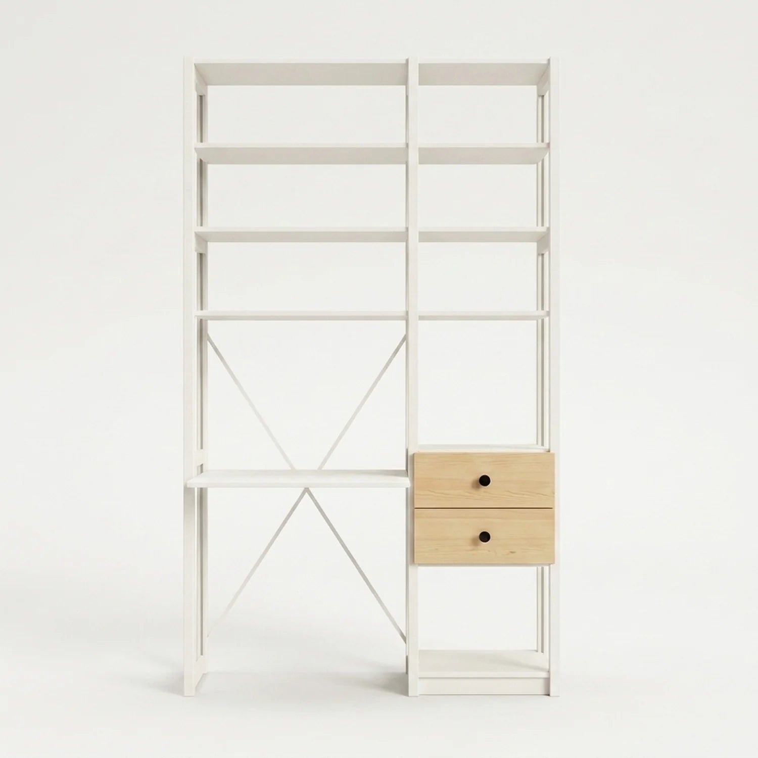 Desk cabinet with drawers | Lundia Original | White wood, vooraanzicht