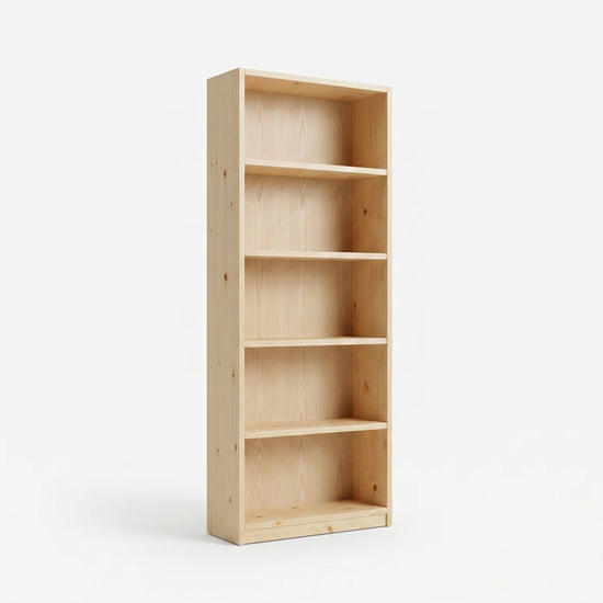 Scandinavian Lundia Libre bookcase in clear varnished, perspectief