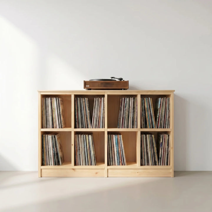 Meuble vinyle Lundia Libre scandinave en vernis transparent, sfeerbeeld perspectief