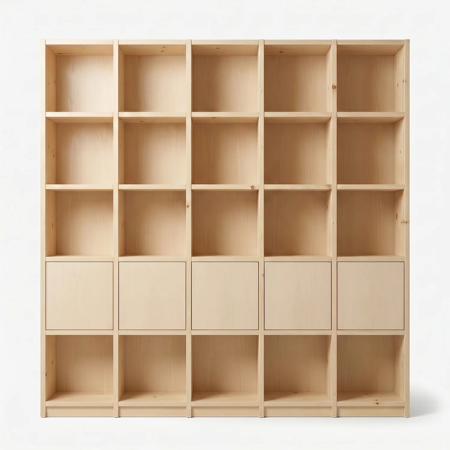 Scandinavian Lundia Libre bookcase in clear varnished, vooraanzicht