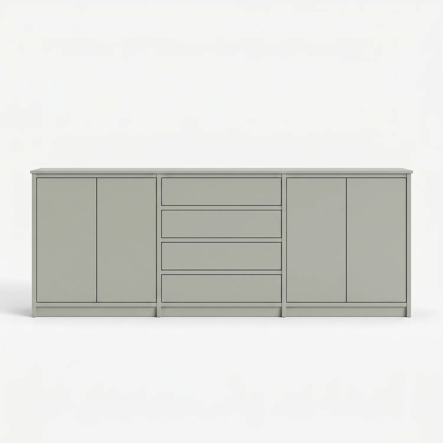 Scandinavian Lundia Libre sideboard in mist grey, vooraanzicht