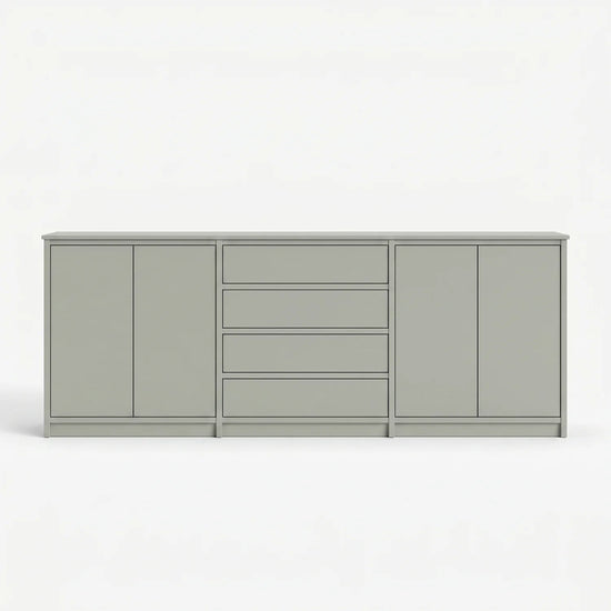 Scandinavian Lundia Libre sideboard in mist grey, vooraanzicht