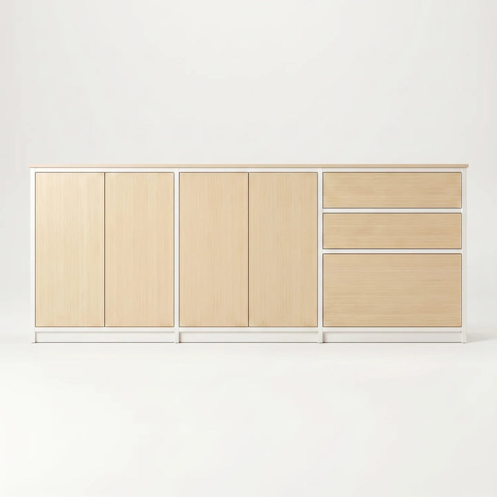 Scandinavische Lundia Libre dressoir in wit en blank gelakt, vooraanzicht