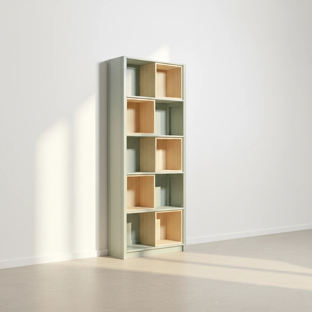 Bookcase with insertboxes | Lundia Original | Mist gray & Regular wood