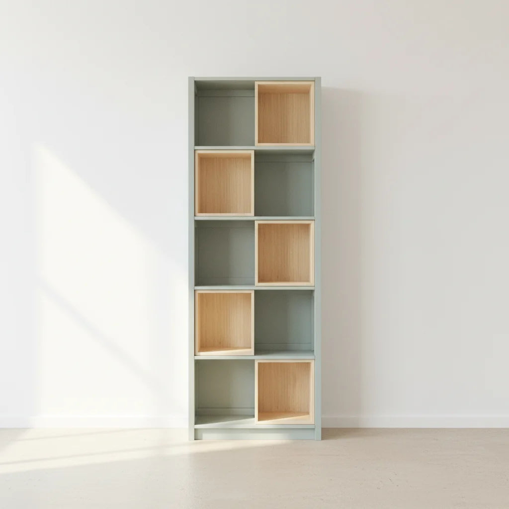 Bookcase with insertboxes | Lundia Original | Mist gray & Regular wood