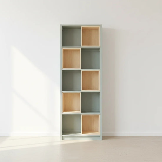 Bookcase with insertboxes | Lundia Original | Mist gray & Regular wood