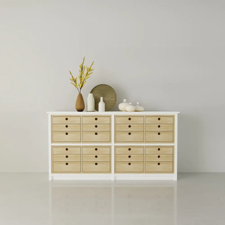 Tall Scandinavian chest of drawers | Medium | Regular & white wood