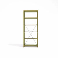 Boekenkast | Lundia Original | Mustard green massief hout, vooraanzicht leeg