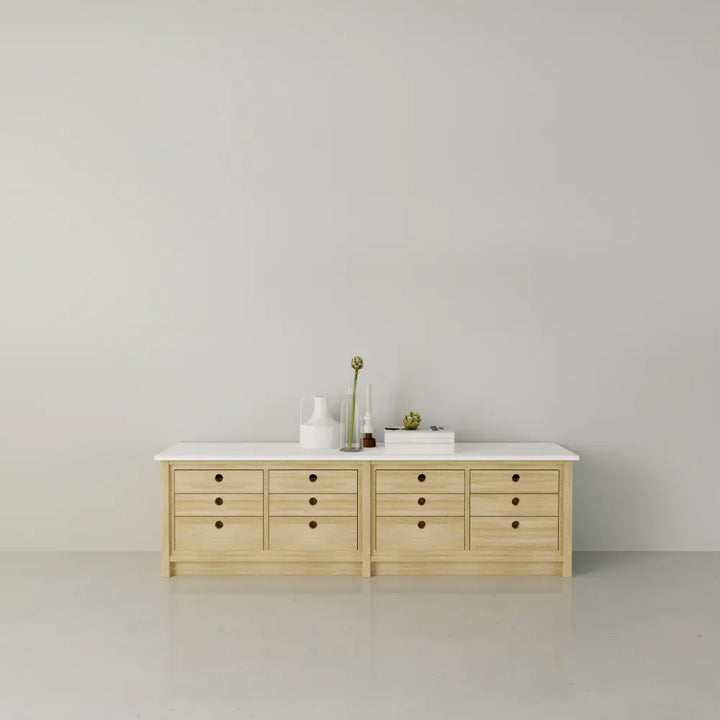 Low Scandinavian chest of drawers | Medium | Regular & white wood