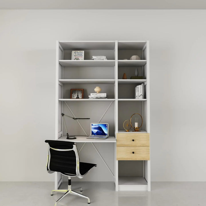 Desk cabinet with drawers | Medium | White wood