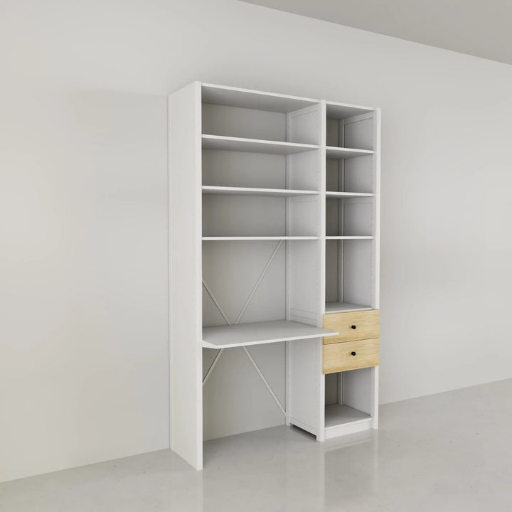Desk cabinet with drawers | Medium | White wood